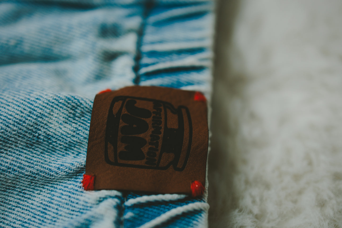 Red Thread Patch Jeans