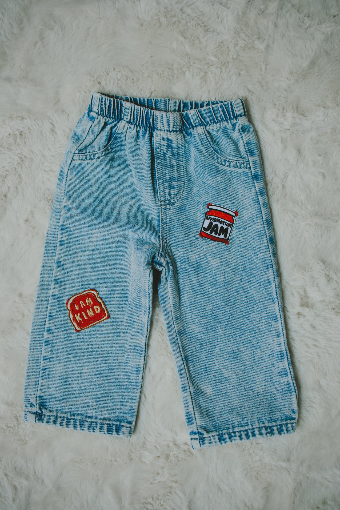 Red Thread Patch Jeans