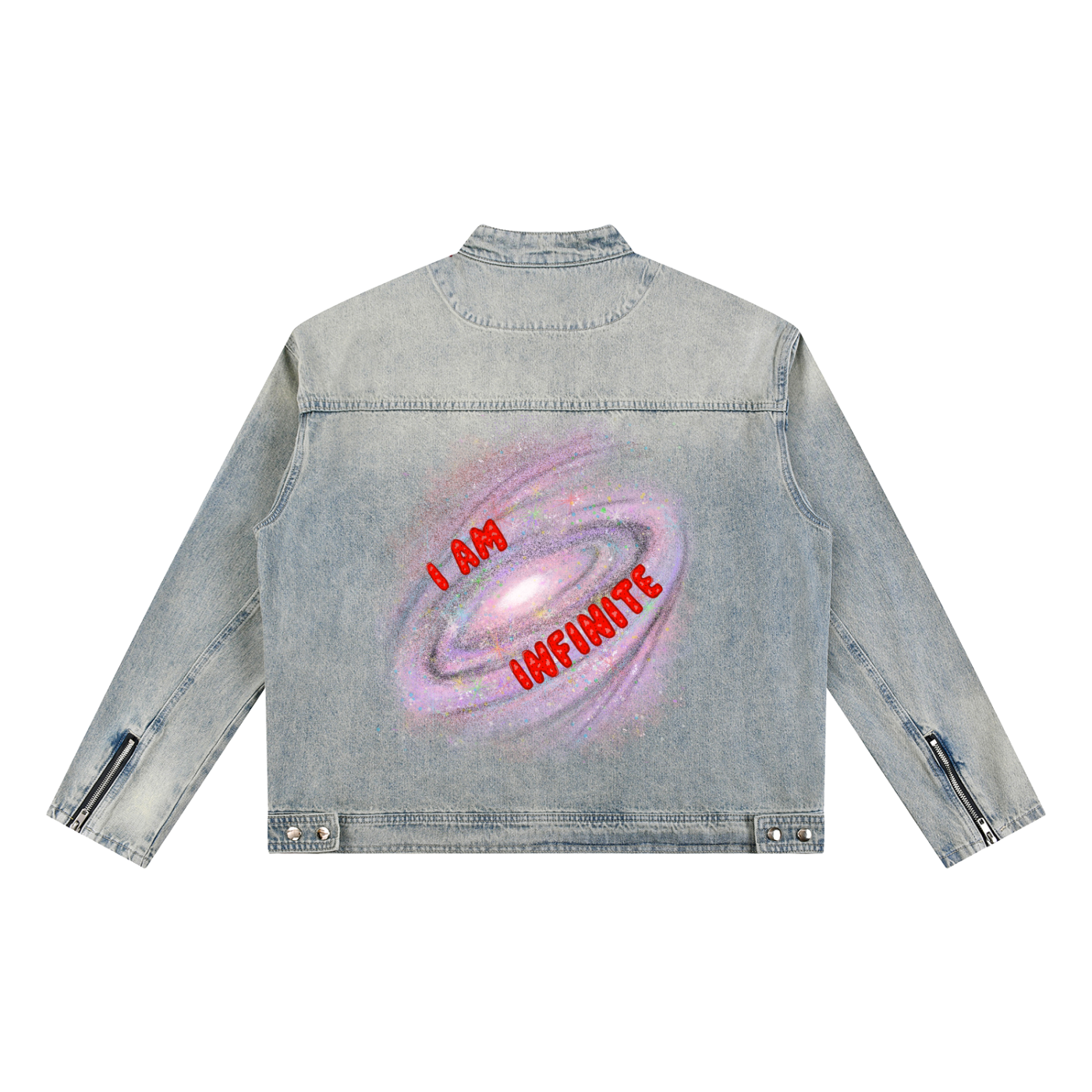 ‘I am Infinite’ Vintage Wash Denim Jacket