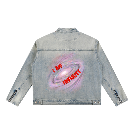 ‘I am Infinite’ Vintage Wash Denim Jacket